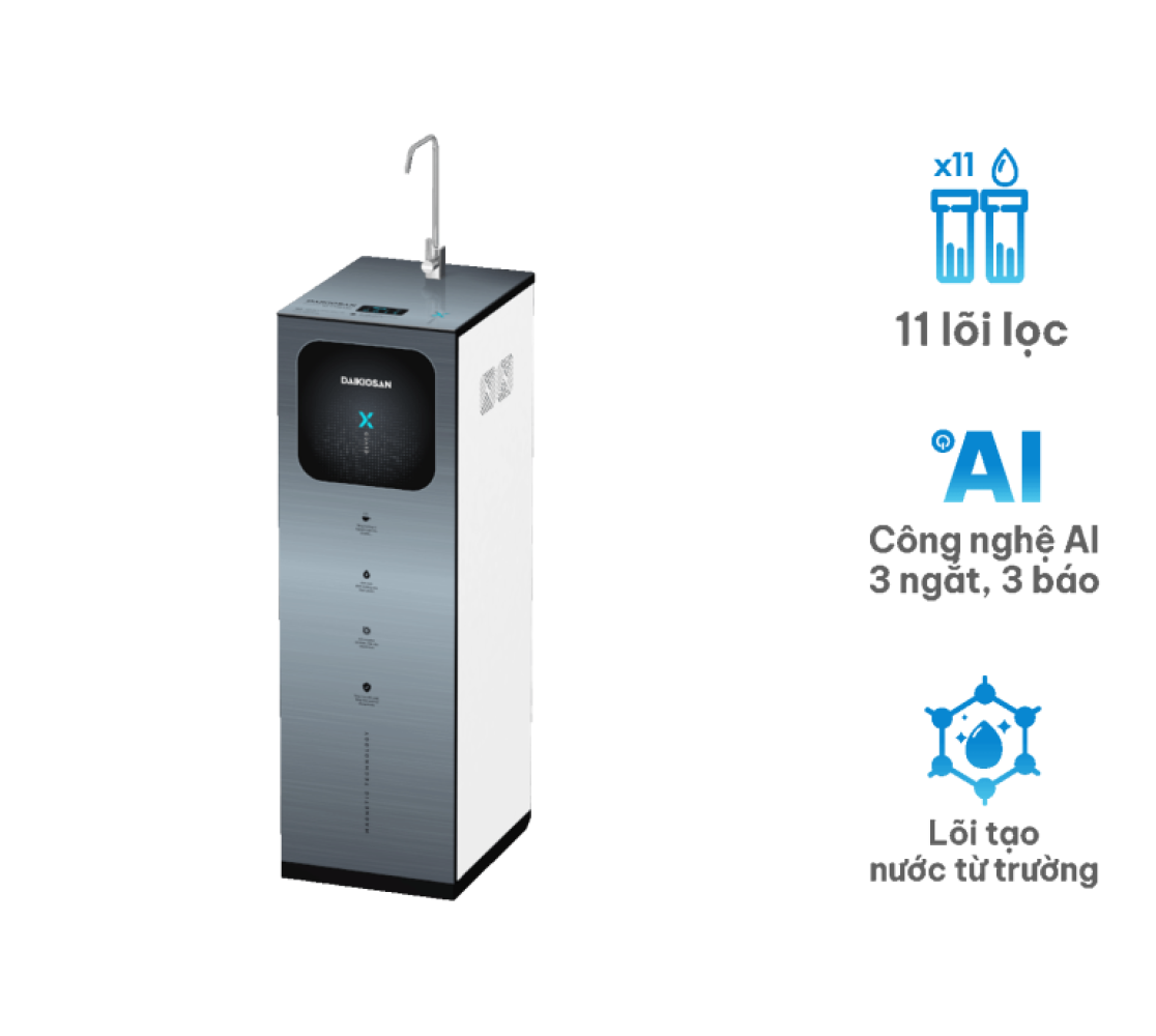 Máy lọc nước RO X-GUARD từ trường nóng nguội lạnh Daikiosan DSW-36711M